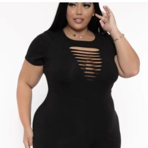 Distressed Black Jumpsuit